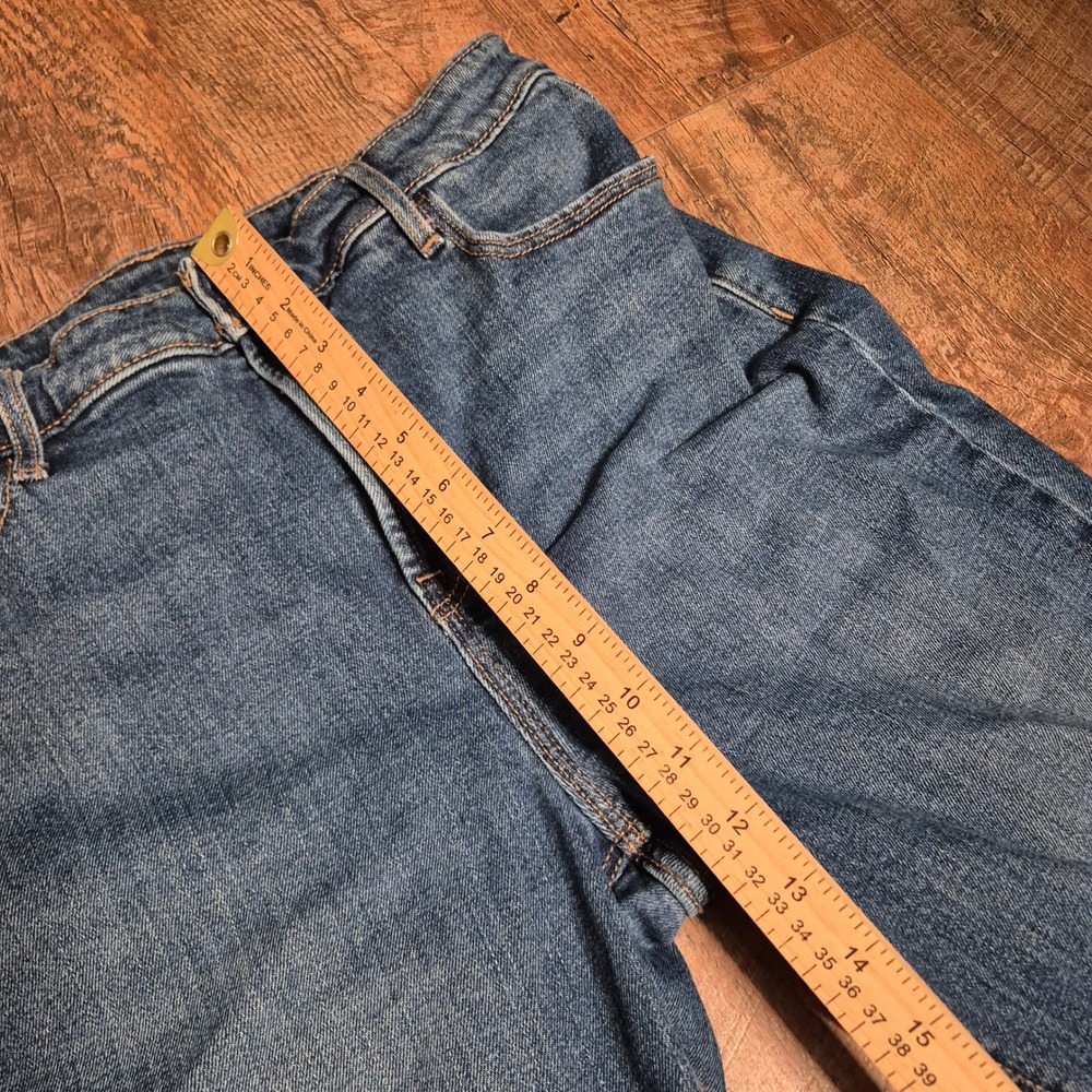 Old Navy Flare Jeans Womens 12 Extra High Rise Blue Denim Smooth Pockets - Picture 5 of 8